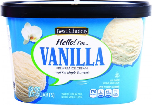 slide 1 of 1, Best Choice Vanilla Ice Cream, 48 oz