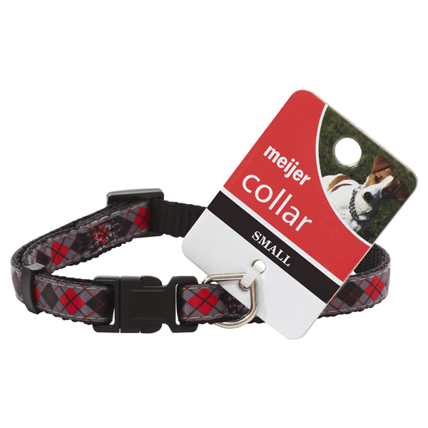 slide 1 of 1, Meijer Adjustable Dog Collar, Argyle, Small, SM