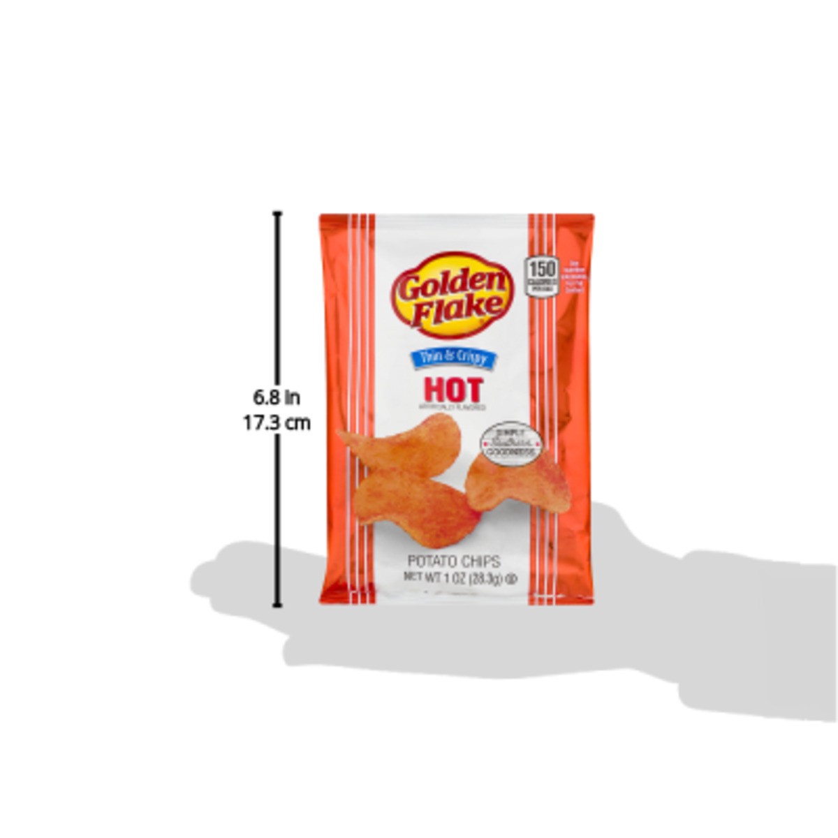 slide 8 of 11, Golden Flake Cajun Hot Potato Chips, 1 oz