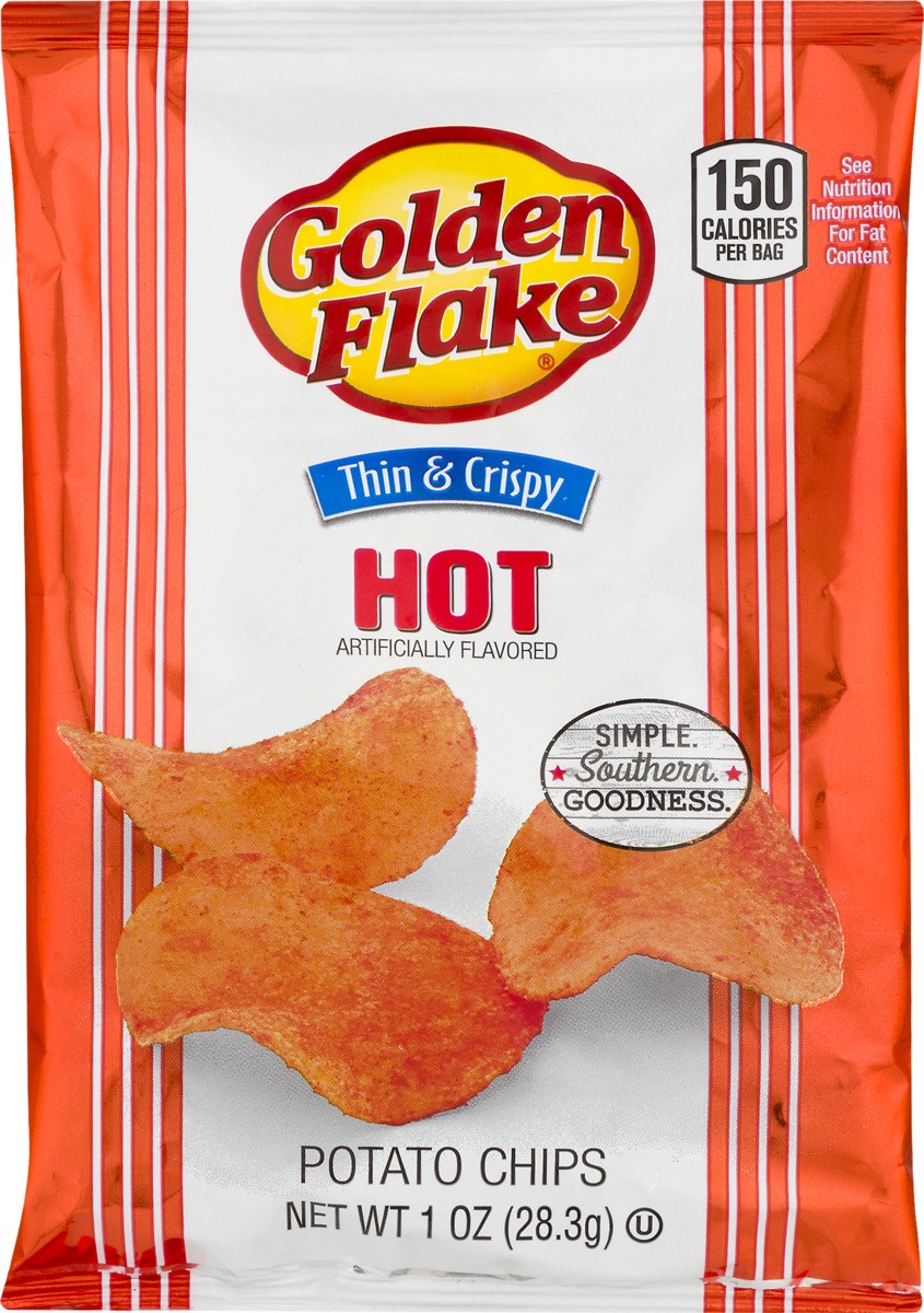 slide 11 of 11, Golden Flake Cajun Hot Potato Chips, 1 oz