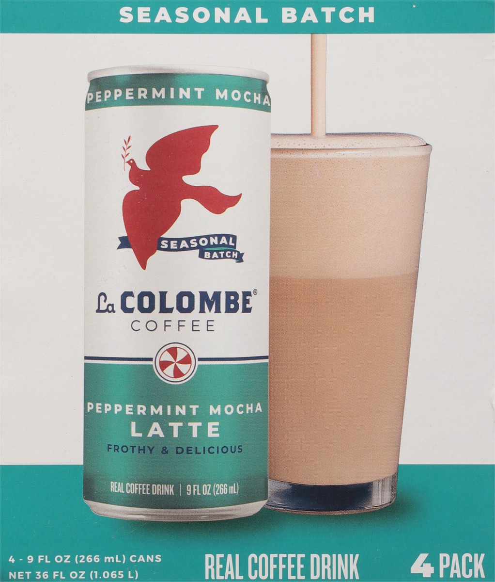 slide 4 of 9, La Colombe Coffee, Peppermint Mocha Latte, 9 fl oz Cans, 4 Pack, 4 ct