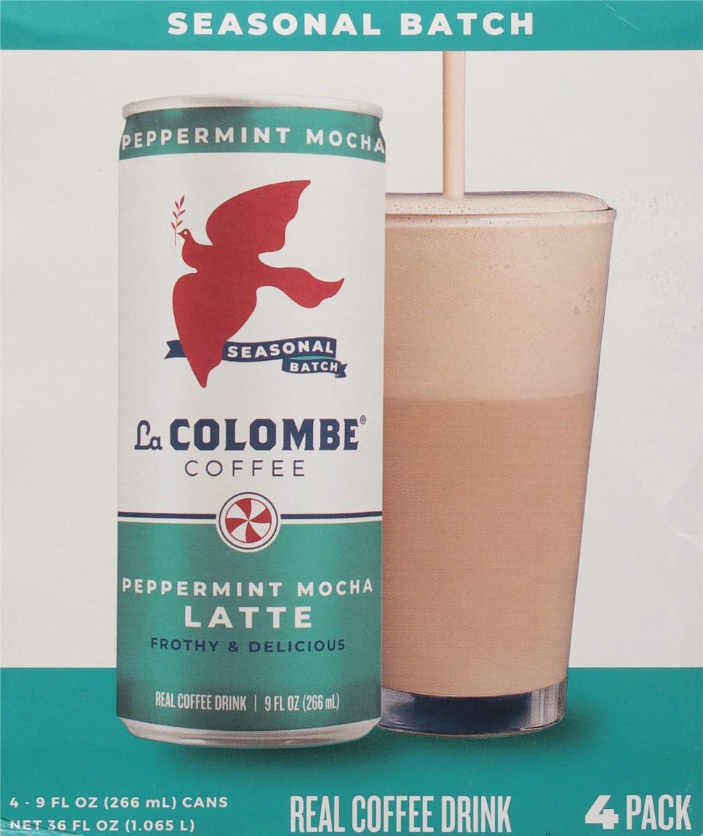 slide 3 of 9, La Colombe Coffee, Peppermint Mocha Latte, 9 fl oz Cans, 4 Pack, 4 ct