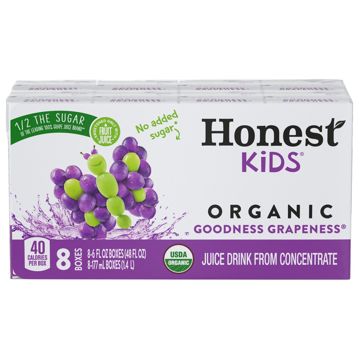 slide 1 of 13, Honest Kids Goodness Grapeness Cartons, 6 fl oz, 8 Pack, 8 ct