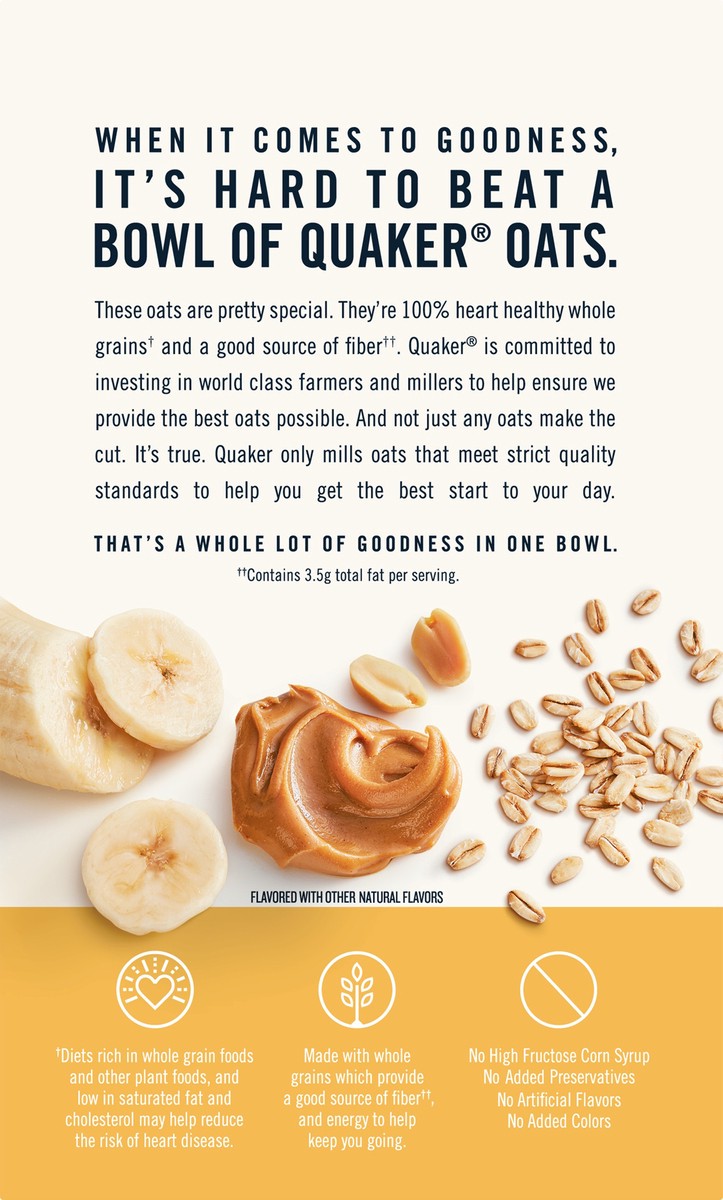 slide 3 of 6, Quaker Peanut Butter & Banana Instant Oats, 6 ct; 1.55 oz