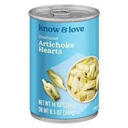 Know & Love Quartered Artichokes 14 Ounces