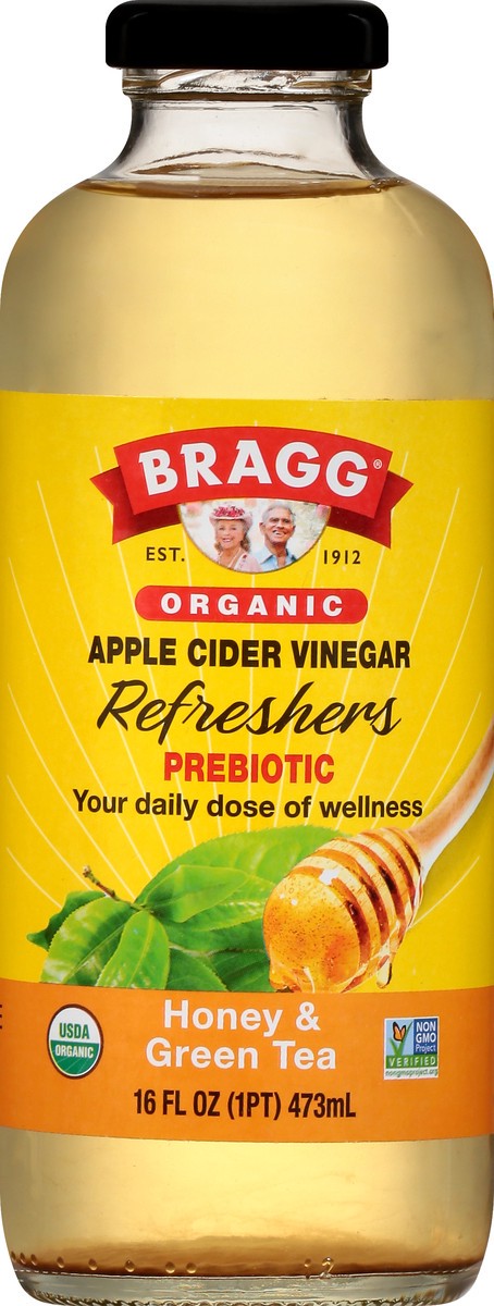 slide 9 of 9, Bragg Refreshers Organic Honey & Green Tea Apple Cider Vinegar Beverage 16 fl oz, 16 fl oz