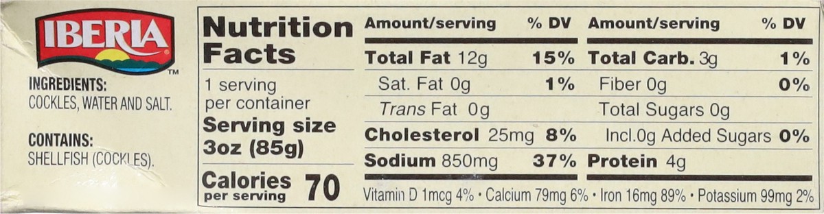 slide 5 of 14, Iberia Cockles in Brine 4 oz, 4 oz
