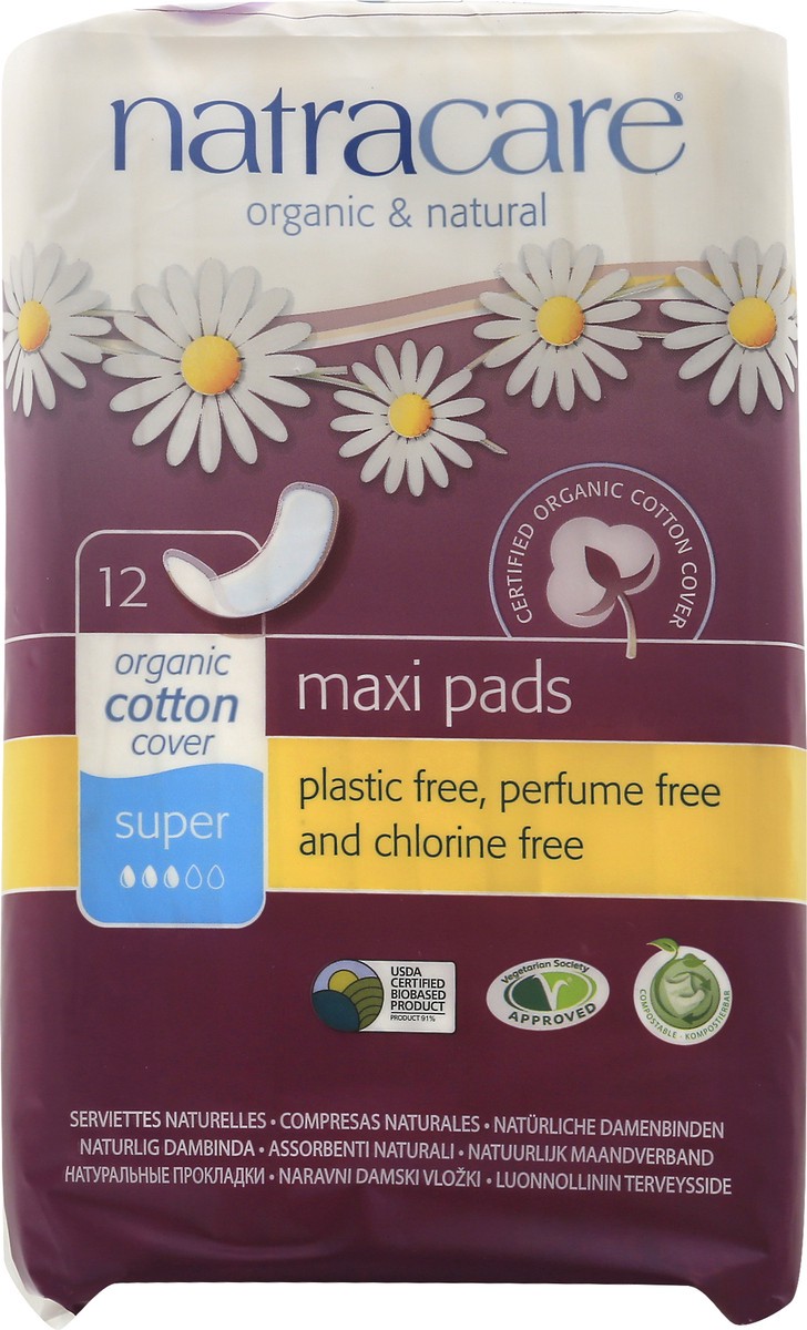 slide 1 of 11, Natracare Pads Super Maxi, 12 ct