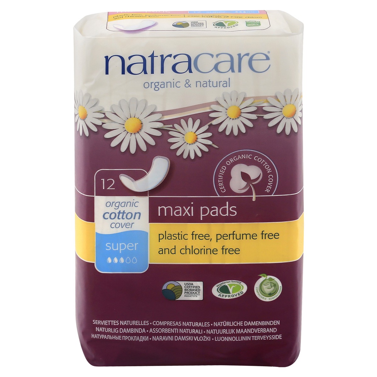 slide 1 of 11, Natracare Pads Super Maxi, 12 ct