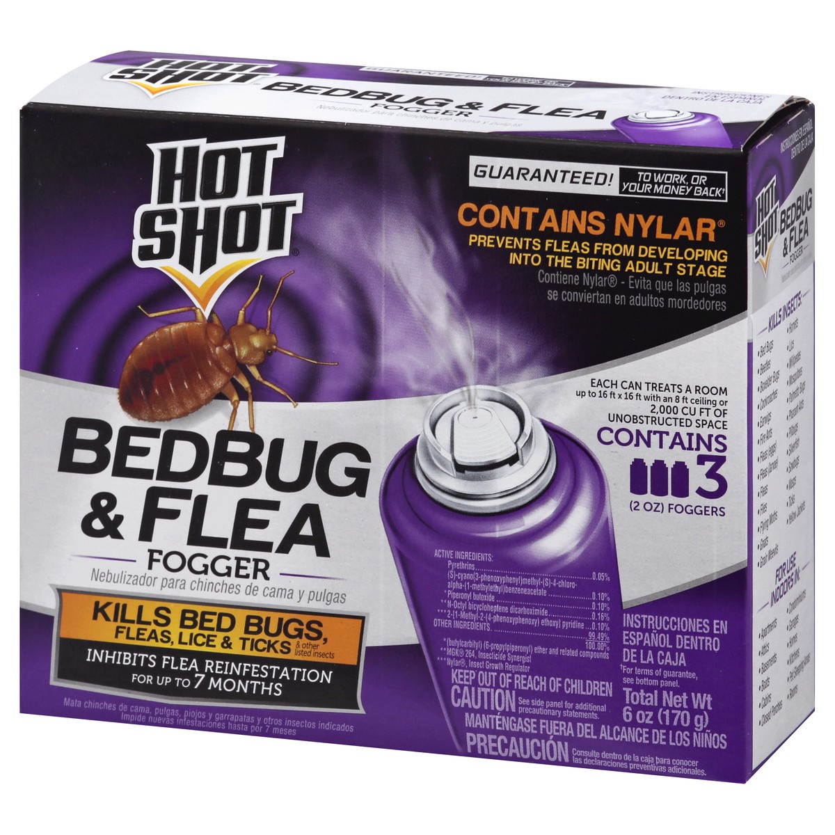 slide 3 of 9, Hot Shot Bedbug & Flea Fogger, 3 ct