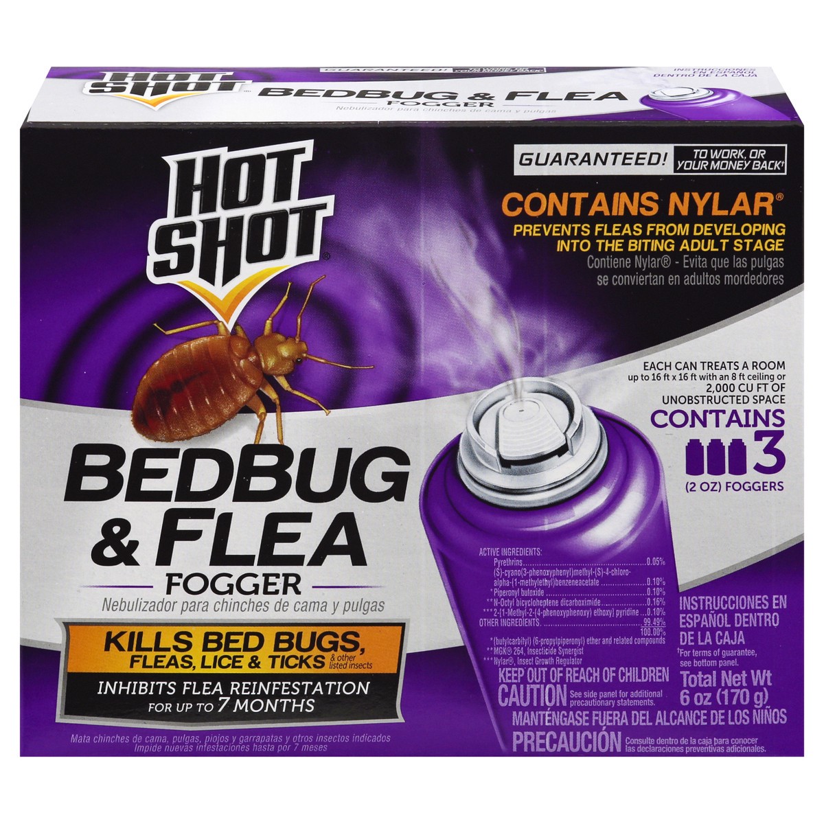 slide 1 of 9, Hot Shot Bedbug & Flea Fogger, 3 ct