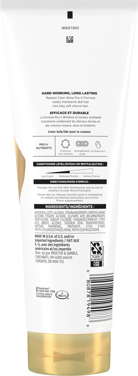 slide 2 of 3, Pantene Radiant Color Shine 72 HR Hydration Conditioner 10.4 FL OZ/308mL, 10.4 fl oz