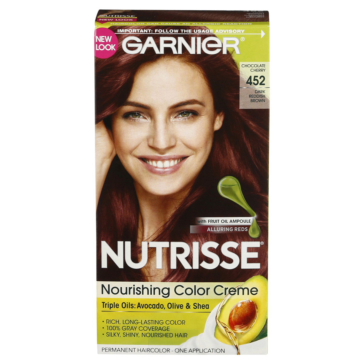 slide 1 of 1, Garnier Nutrisse Nourishing Color Creme 452 Dark Reddish Brown, 1 ct
