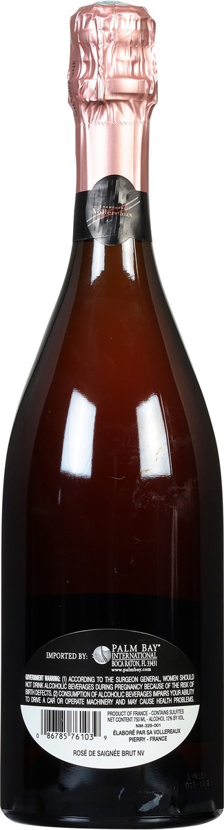slide 2 of 7, Champagne Vollereaux Rose De Saignee Brut NV, 750ml, 750 ml