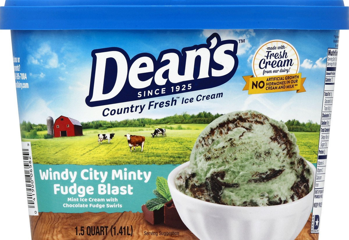 slide 4 of 4, Dean's Fannie May Mint Ice Cream, 1.5 qt