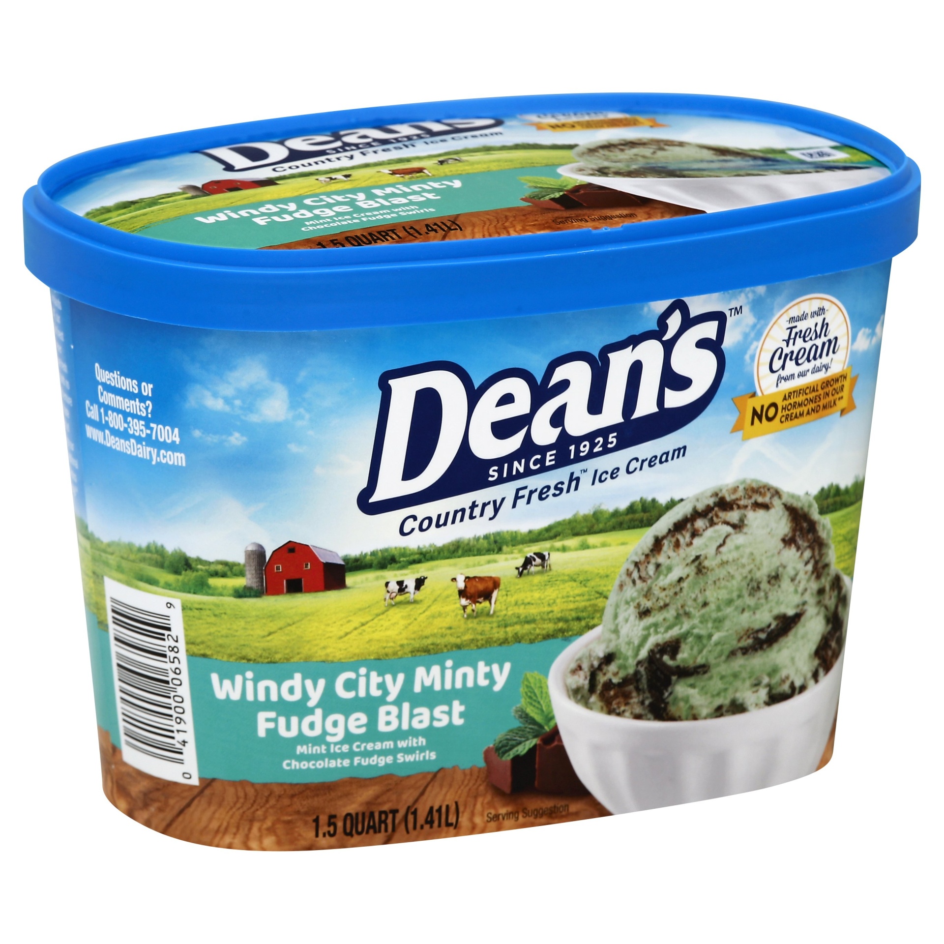 slide 1 of 1, Dean's Fannie May Mint Ice Cream, 1.5 qt