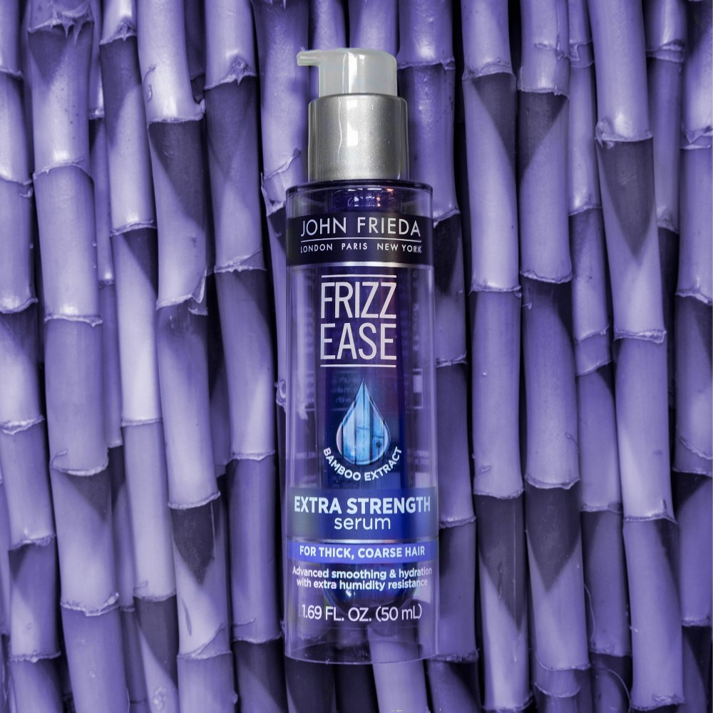 slide 5 of 9, John Frieda Frizz Ease Extra Strength 6 Effects Anti Frizz Hair Serum for Frizz Control, 1.69 oz