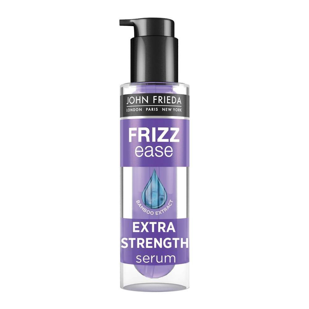 slide 1 of 9, John Frieda Frizz Ease Extra Strength 6 Effects Anti Frizz Hair Serum for Frizz Control, 1.69 oz