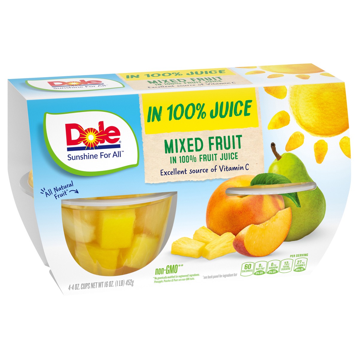 slide 5 of 9, Dole Fruit Bowls Mixed Fruit, 4 ct; 16 oz