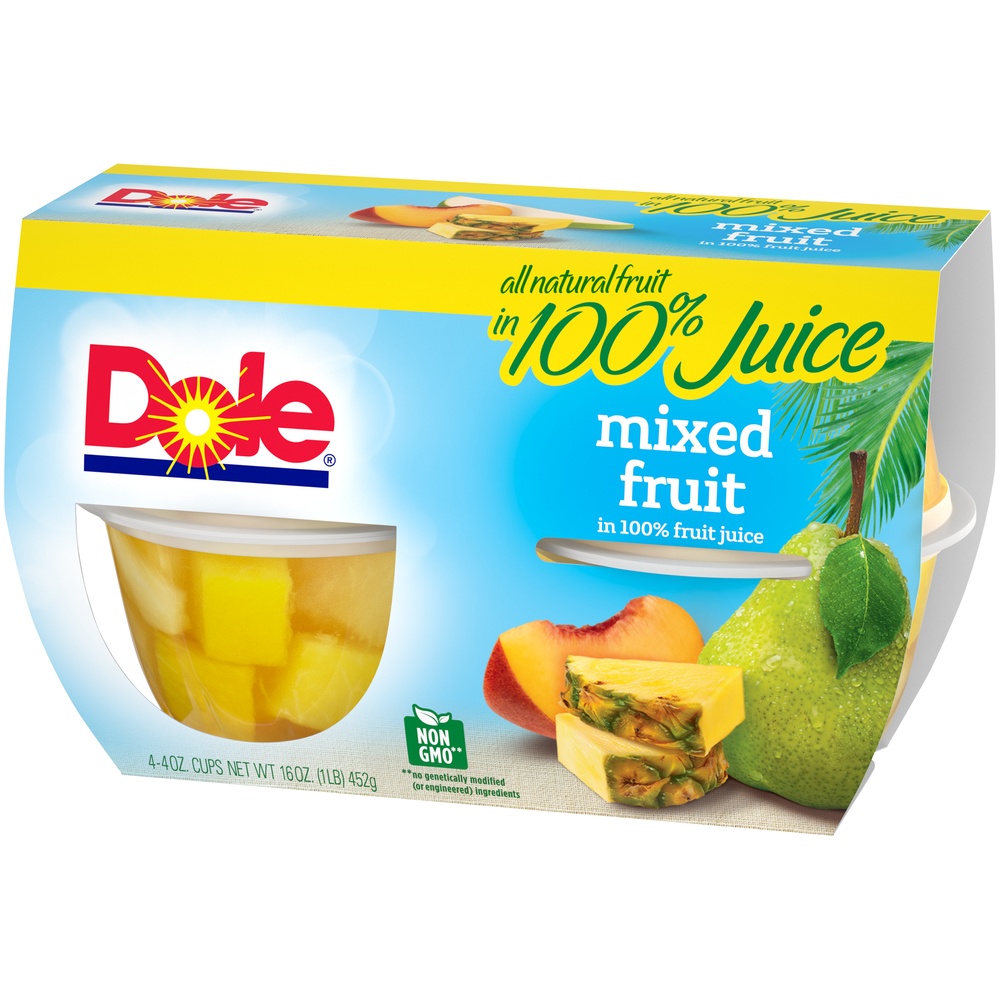 Dole Fruit Bowls Mixed Fruit 4 Ct; 16 Oz | Shipt