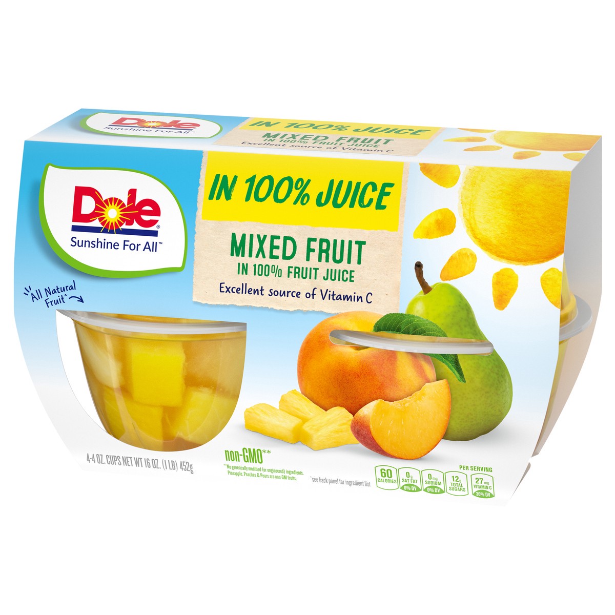 slide 7 of 9, Dole Fruit Bowls Mixed Fruit, 4 ct; 16 oz