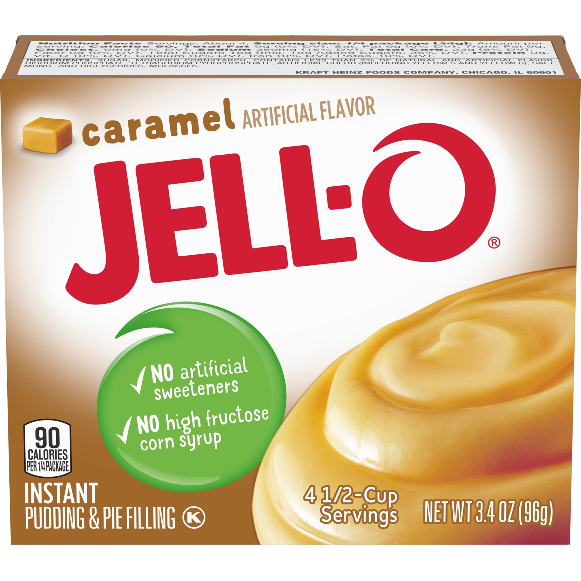 slide 1 of 6, Jell-O Caramel Instant Pudding & Pie Filling Mix, 3.4 oz