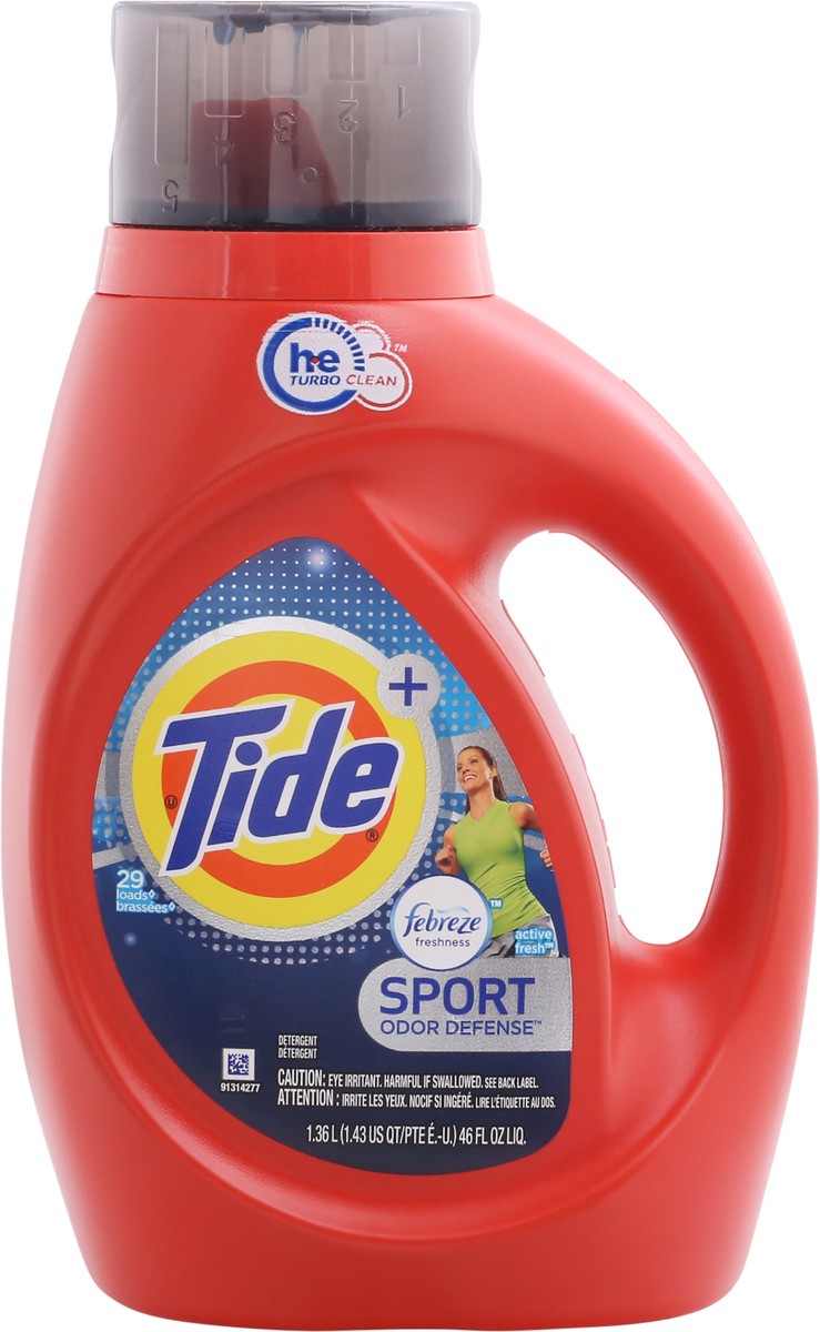 slide 8 of 10, Tide + Febreze Sport Odor Defense Active Fresh Detergent 1.36 lt, 1.36 lt