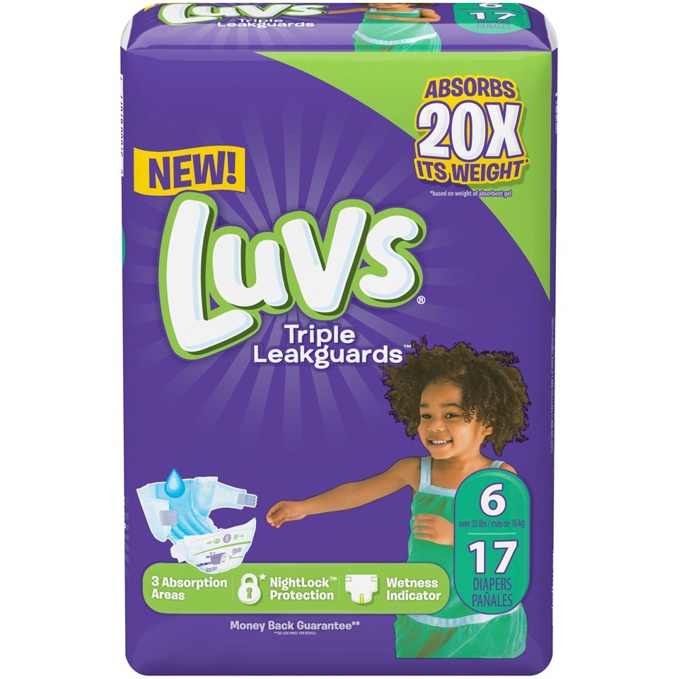 slide 1 of 2, Luvs Ultra Leakguards Diapers Size 6, 17 ct