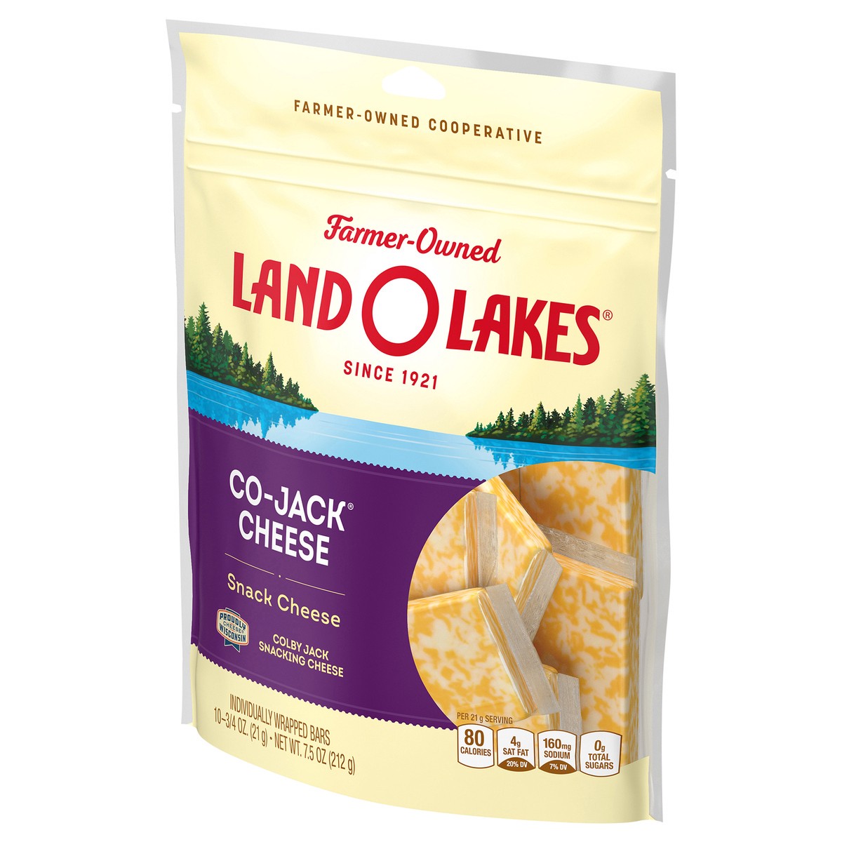slide 5 of 11, Land O'Lakes Co-Jack Snack Cheese, 10 Count, 7.5 oz Bag, 7.5 oz