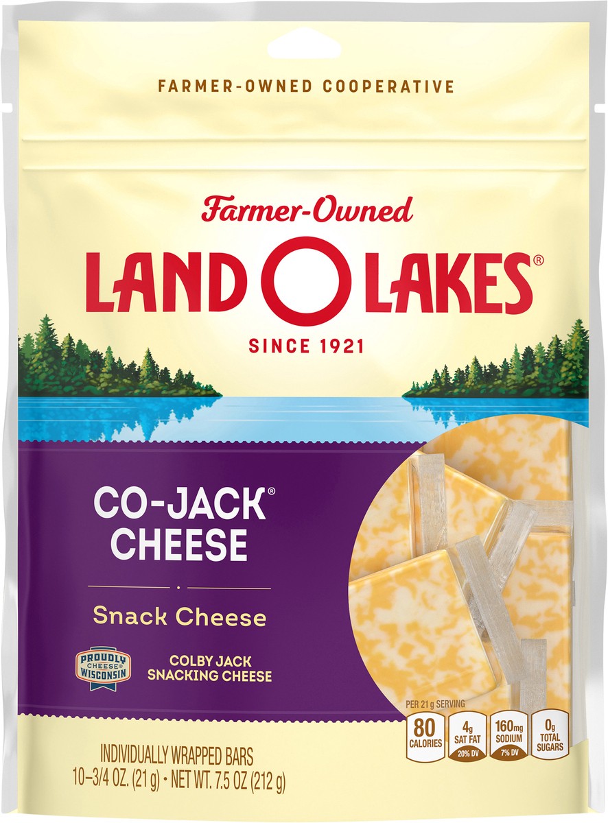 slide 10 of 11, Land O'Lakes Co-Jack Snack Cheese, 10 Count, 7.5 oz Bag, 7.5 oz