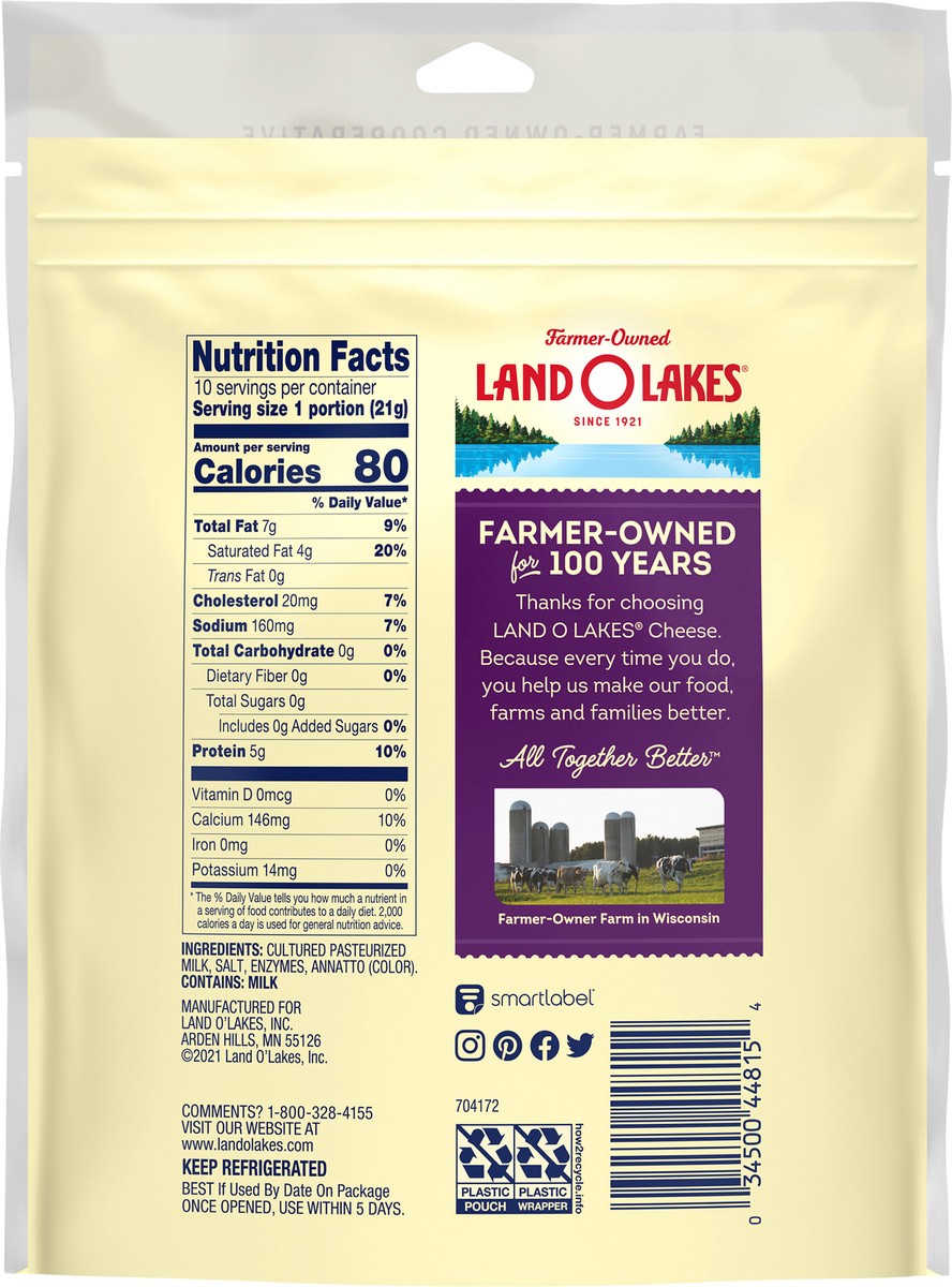 slide 11 of 11, Land O'Lakes Co-Jack Snack Cheese, 10 Count, 7.5 oz Bag, 7.5 oz