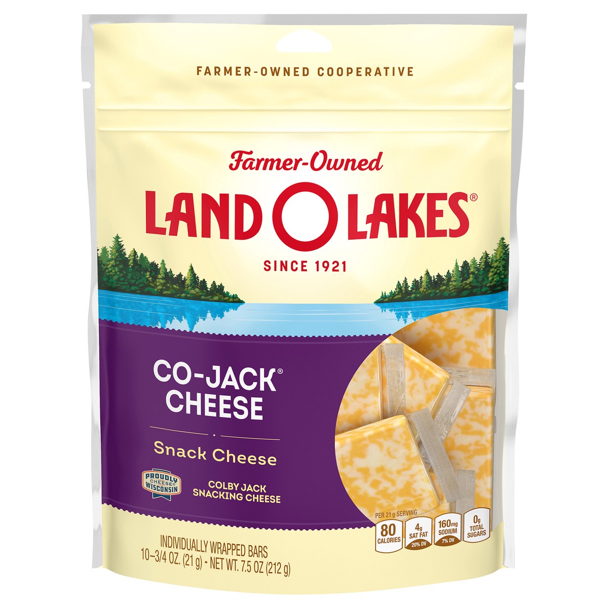 slide 2 of 11, Land O'Lakes Co-Jack Snack Cheese, 10 Count, 7.5 oz Bag, 7.5 oz