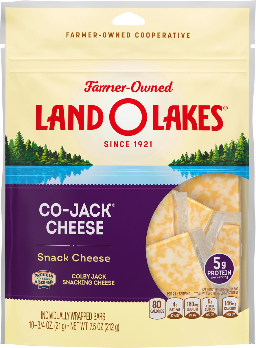 slide 1 of 11, Land O'Lakes Co-Jack Snack Cheese, 7.5 oz