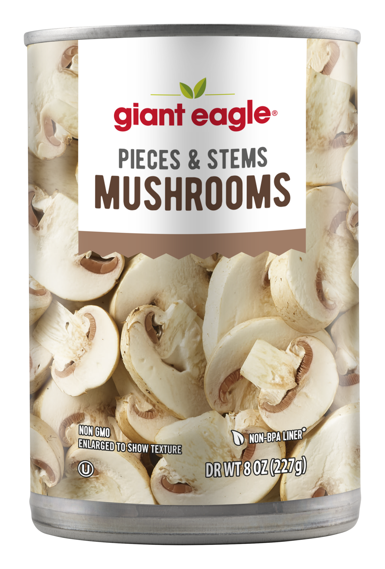 slide 1 of 1, Giant Eagle Mushrooms Pieces And Stems 8 Oz, 8 oz