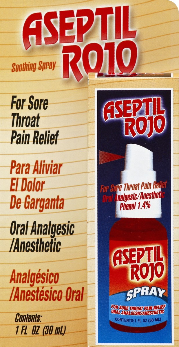 slide 1 of 5, Aseptil Rojo Oral Analgesic/Anesthetic 1 oz, 1 oz