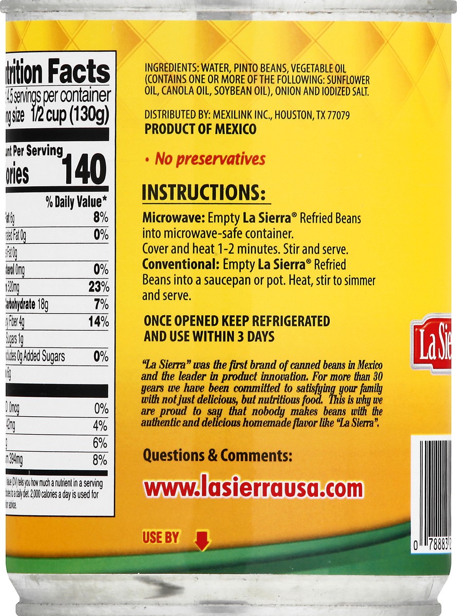 slide 3 of 10, La Sierra Premium Refried Beans 20.5 oz, 20.5 oz