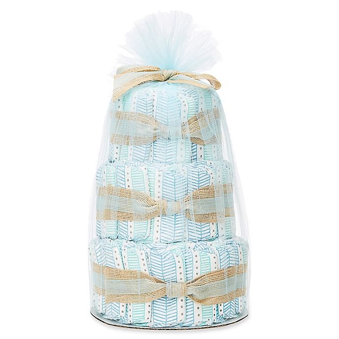 slide 1 of 1, The Honest Company Honest Small Diaper Cakes - Teal Tribal Pattern, 1 ct