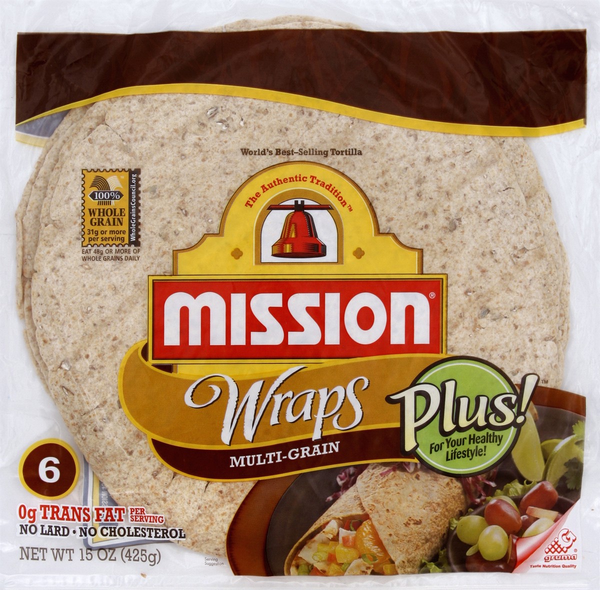 slide 5 of 5, Mission Multigrain Flour Wrap, 