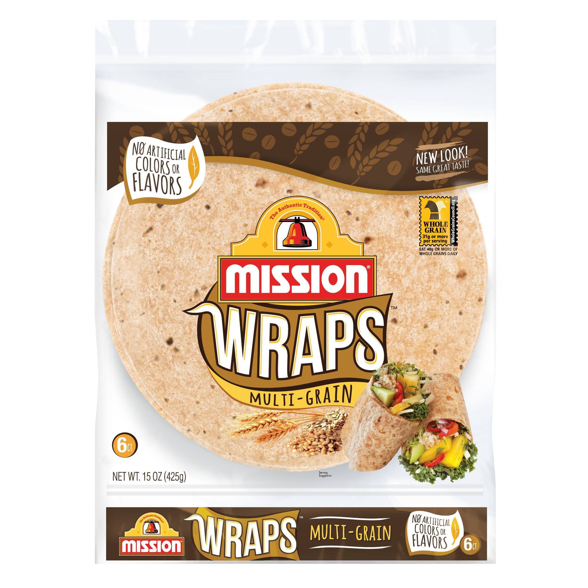 slide 1 of 5, Mission Multigrain Flour Wrap, 