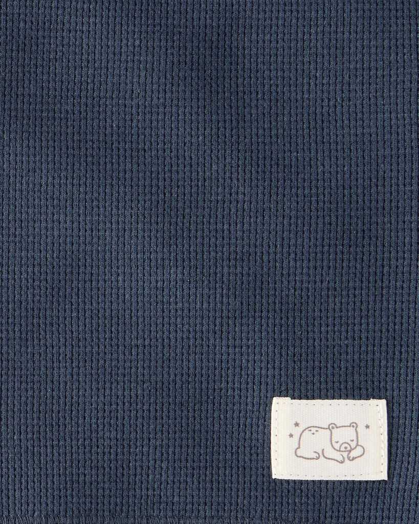 slide 2 of 3, Carter's Baby 2-Pack Waffle Knit Blankets - Grey/Navy Grey/Navy OSZ, 1 ct