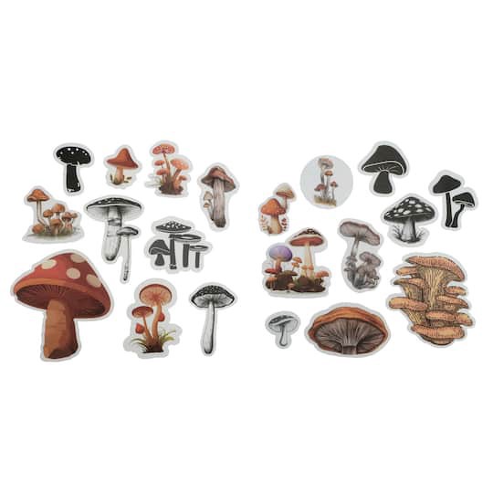 slide 1 of 3, Mushroom Vellum Ephemera By Recollections, 1.5 in to 4.7 in