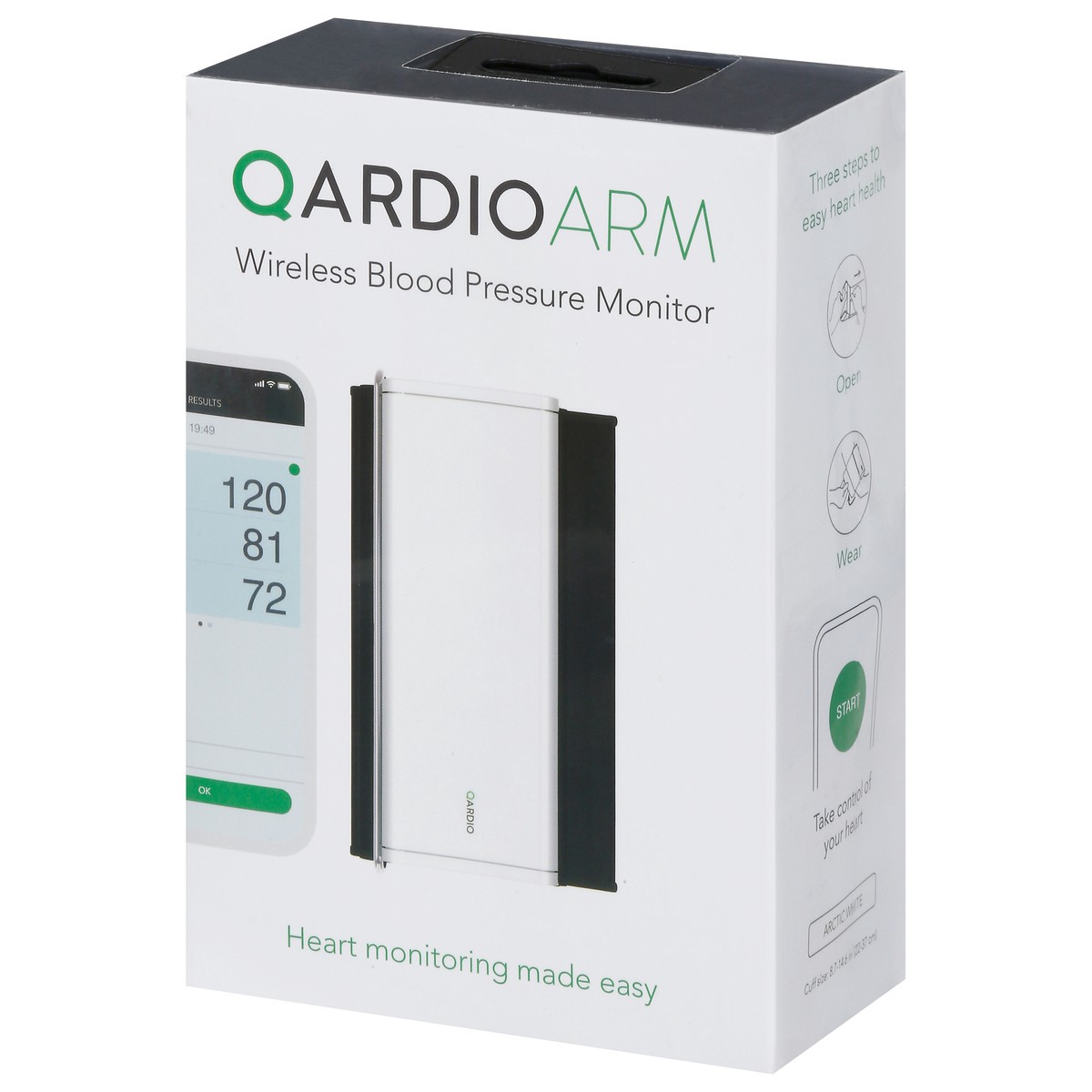 slide 3 of 9, Qardio Arm Arctic White Wireless Blood Pressure Monitor 1 ea, 1 ct