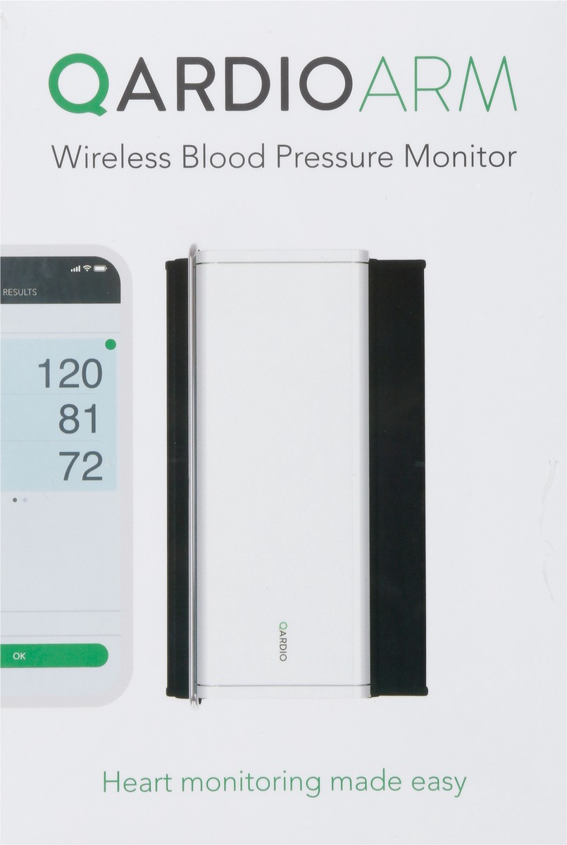 slide 6 of 9, Qardio Arm Arctic White Wireless Blood Pressure Monitor 1 ea, 1 ct