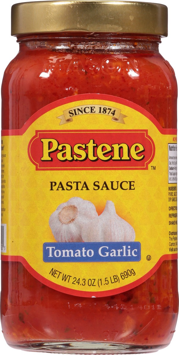 slide 2 of 9, Pastene Tomato Garlic Pasta Sauce 24.3 oz, 24 oz