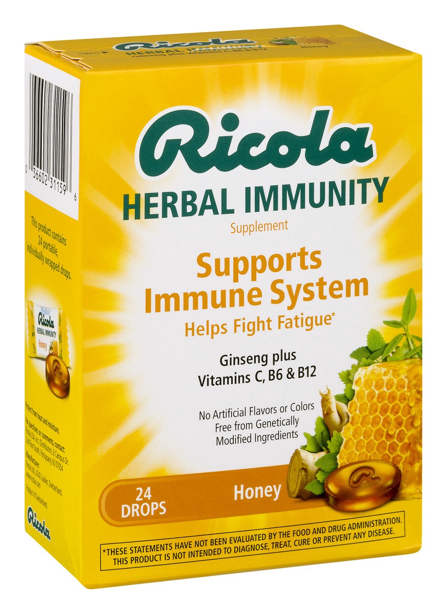 slide 8 of 9, Ricola Herbal Immunity Honey Drops, 24 ct