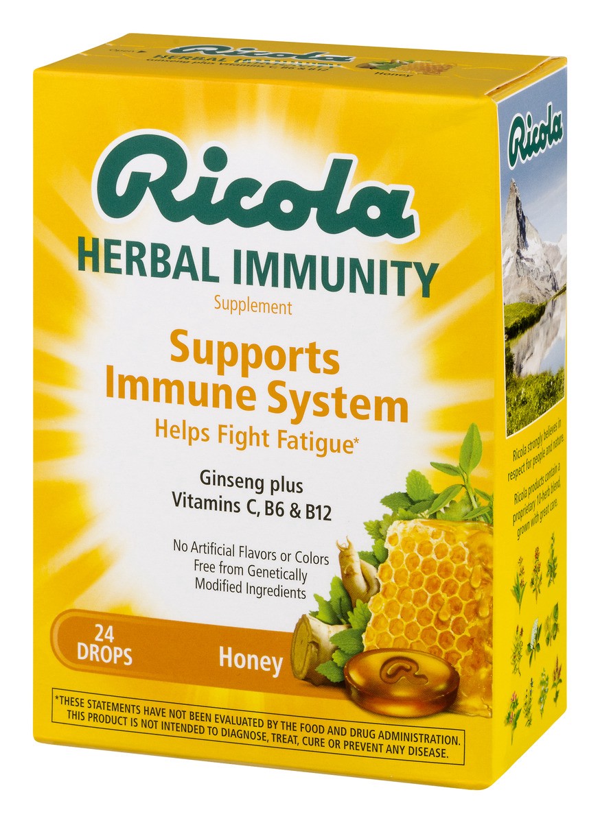 slide 6 of 9, Ricola Herbal Immunity Honey Drops, 24 ct