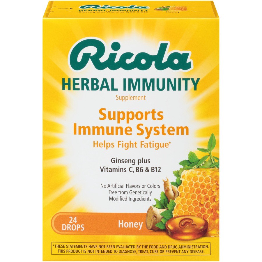 slide 1 of 9, Ricola Herbal Immunity Honey Drops, 24 ct