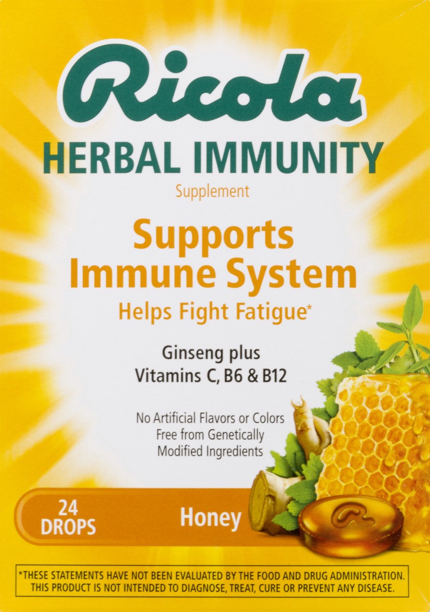 slide 3 of 9, Ricola Herbal Immunity Honey Drops, 24 ct