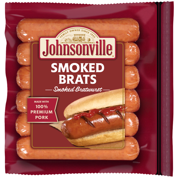 slide 1 of 1, Johnsonville Brats, Smoked, 16 oz