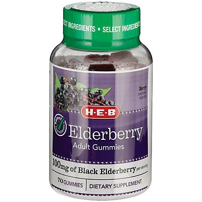 slide 1 of 1, H-E-B Select Ingredients Elderberry AdultGummies, 70 ct